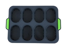 Molde silicona ranurado para 8 panes caseros